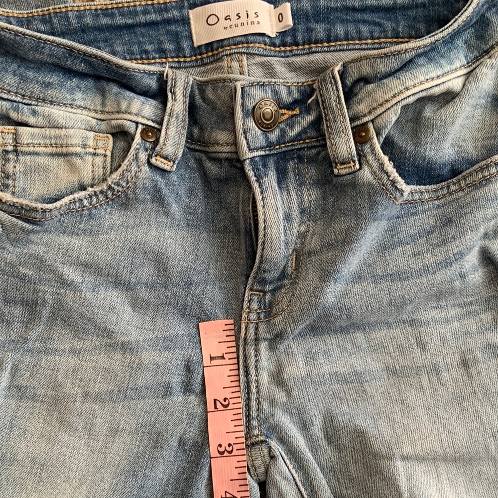 Oasis Light Blue Distressed Skinny Jeans 0 - Picture 4 of 8